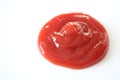 Ketchup drop on white background