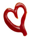 Ketchup heart shape Royalty Free Stock Photo