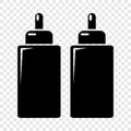 Ketchup mustard squeeze bottle icon, simple black style