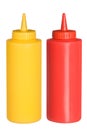 Ketchup and mustard squeeze bottles Royalty Free Stock Photo