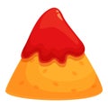 Ketchup nachos icon cartoon vector. Salsa food