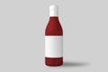 Ketchup Realistic Bottle with empty label mockup template isolated