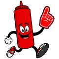 Ketchup Running with a Foam Finger