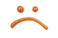 Ketchup sad emoticon Royalty Free Stock Photo