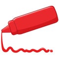 Ketchup spilling from a bottle. Vector illustration Royalty Free Stock Photo