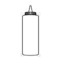 Squeeze bottle outline black and white illustration