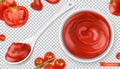 Ketchup, tomato. Pasta sauce 3d vector realistic set Royalty Free Stock Photo