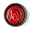 Ketchup or tomato sauce on white background Royalty Free Stock Photo