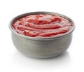 Ketchup or tomato sauce on white background Royalty Free Stock Photo