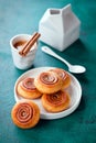 Keto cinnamon rolls from fathead dough Royalty Free Stock Photo