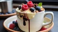 Keto dessert in a cup. Selective focus. Royalty Free Stock Photo