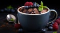 Keto dessert in a cup. Selective focus. Royalty Free Stock Photo