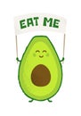 Keto Diet Avocado Power Funny Creative Vector Motivational Poster Concept. Organic Nutrition Healthy Food Bright Banner