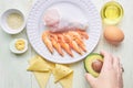 Keto diet concept. Ketogenic diet food. Balanced low-carb food background. Vegetables, seafood, chicken, cheese, nuts on a white Royalty Free Stock Photo