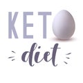 Keto diet with egg. Healthy food. Ketogenic Diet. Low carbs food. Ketosis vector illustration