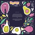 Keto diet flat hand drawn poster template Royalty Free Stock Photo