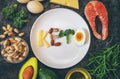 Keto diet food ingredients set. Selective focus Royalty Free Stock Photo