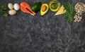 Keto diet food ingredients set. Selective focus Royalty Free Stock Photo
