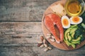 Keto diet food ingredients set. Selective focus Royalty Free Stock Photo
