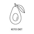 Keto diet line icon in vector, avocado illustration. Royalty Free Stock Photo