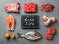 Keto diet, low carb concept, top view Royalty Free Stock Photo