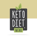 Keto diet menu label or poster. Vector flat illustration. Concept healthy eating