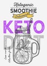 Keto doet drink smoothie illustration for juice restaurant.