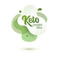 Keto frendly badge. Green amoeba design of sticker for keto diet menu, poster, flyer.