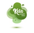 Keto frendly badge. Green amoeba design of sticker for keto diet menu, poster, flyer.