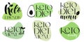 Keto friendly diet vector design elements.