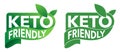 Keto friendly green sticker - badge with leaf