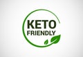 Keto friendly icon. Keto friendly and organic labels sign. Healthy natural product label design Royalty Free Stock Photo