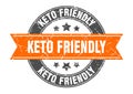 keto friendly round stamp with ribbon. label sign Royalty Free Stock Photo