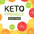 Keto friendly. Shop now. Template card