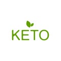 Keto inscription with leaf. Diet