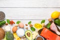 Keto ketogenic diet concept, low carb, high good fat , healthy food. top view Royalty Free Stock Photo