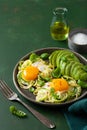 keto low carb breakfast baked spiralized zucchini with eggs and avocado