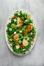 Keto Salad, pear with blue cheese and walnut, selective focus, no people, close-up,