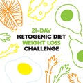 Ketogenic diet challenge banner template for 21 day