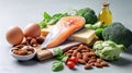 Ketogenic diet concept. A set of products Generative AI