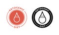 Ketogenic diet drop icon. Vector keto dietary food label