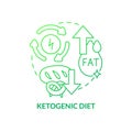 Ketogenic diet green gradient concept icon