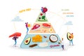 Ketogenic Diet, Healthy Eating Concept. Characters Set Up Pyramid of Selection of Good Fat Sources