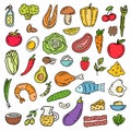 Ketogenic diet icon set