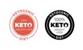 Ketogenic diet icon. Vector 100 percent keto diet label stamp