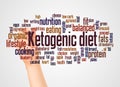 Ketogenic diety word cloud and hand with marker concept