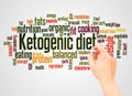 Ketogenic diety word cloud hand writing concept