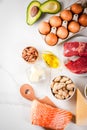 Ketogenic low carbs diet ingredients Royalty Free Stock Photo