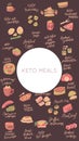 Ketogenic meals vector set Royalty Free Stock Photo