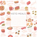 Ketogenic meals vector set Royalty Free Stock Photo